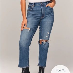 A&F Distressed Mom Jeans